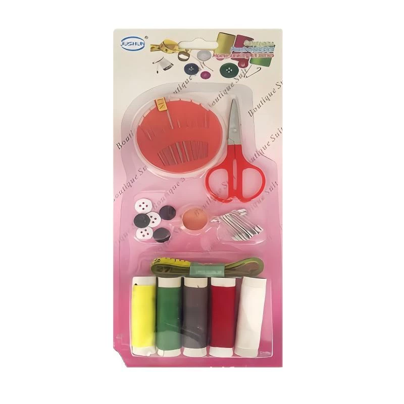 Набор иглы и ниток на blister-карте, 5 нитей, 846 игольная плита, булавка, маленькие ножницы, пуговица, игла, барабан, линейка по коже и т.д. Горячая распродажа