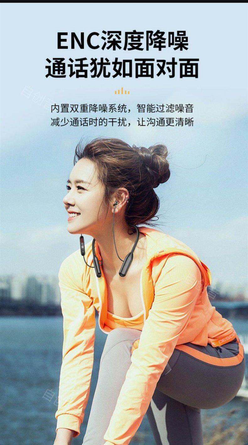 In-ear Bluetooth sports earphones, neck-hanging wireless, ultra-long battery life, supports card insertion, compatible with Apple, OPPO, and Vivo