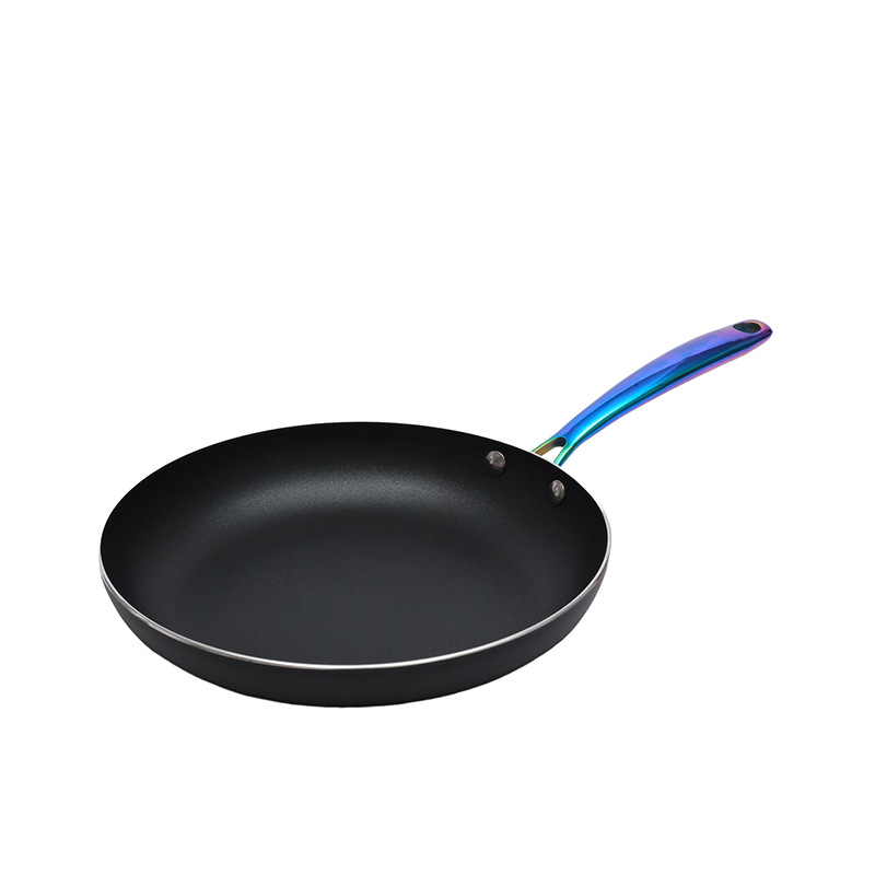 Doble FONDO DE ALUMINIO sartén filete pan de aluminio fondo plano menos negro de humo estilo coreano colorido antiadherente sartén pan de regalo