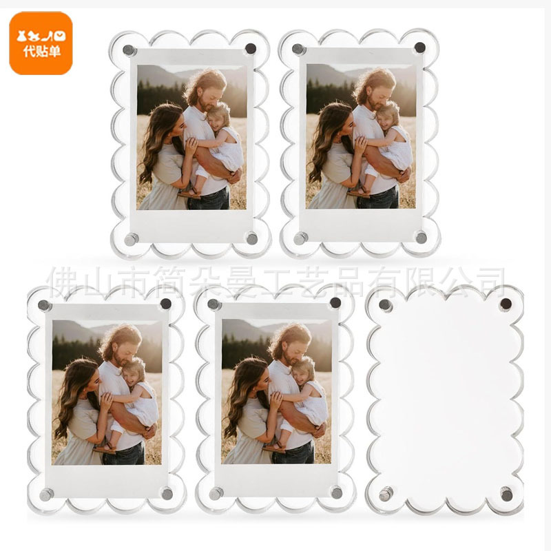 Acrylic Refrigerator Magnetic Frame Double-Sided Photo Magnet Photo Frame Fuji Film Photo Frame Refrigerator Sticker Photo Frame