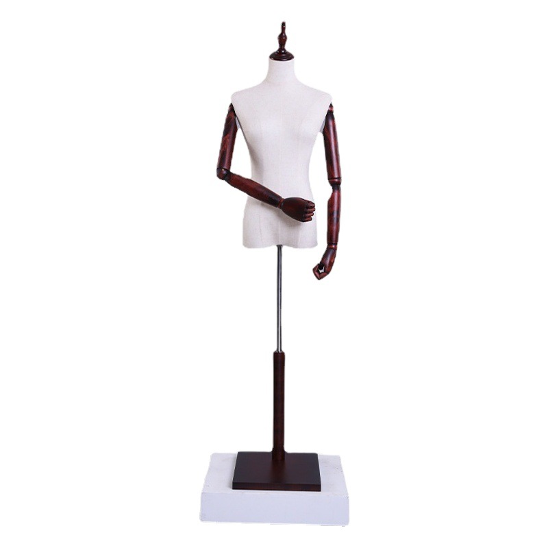 Maniquí Femenino de Medio Cuerpo Madera para Tienda de Ropa