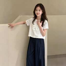 &26058初中少女童夏季套装洋气半身裙儿童两件短袖T恤裙子两件套