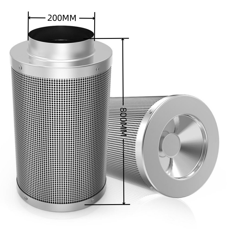8寸空气过滤器高效除味净化器活性炭温室大棚帐篷用跨境高度800MM