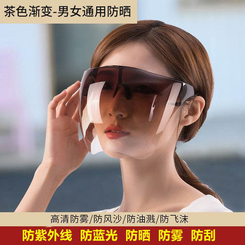 Face shield protective mask, anti-droplet, anti-fog, windproof eye protection mask, anti-dust and fume mask, transparent full-face hood