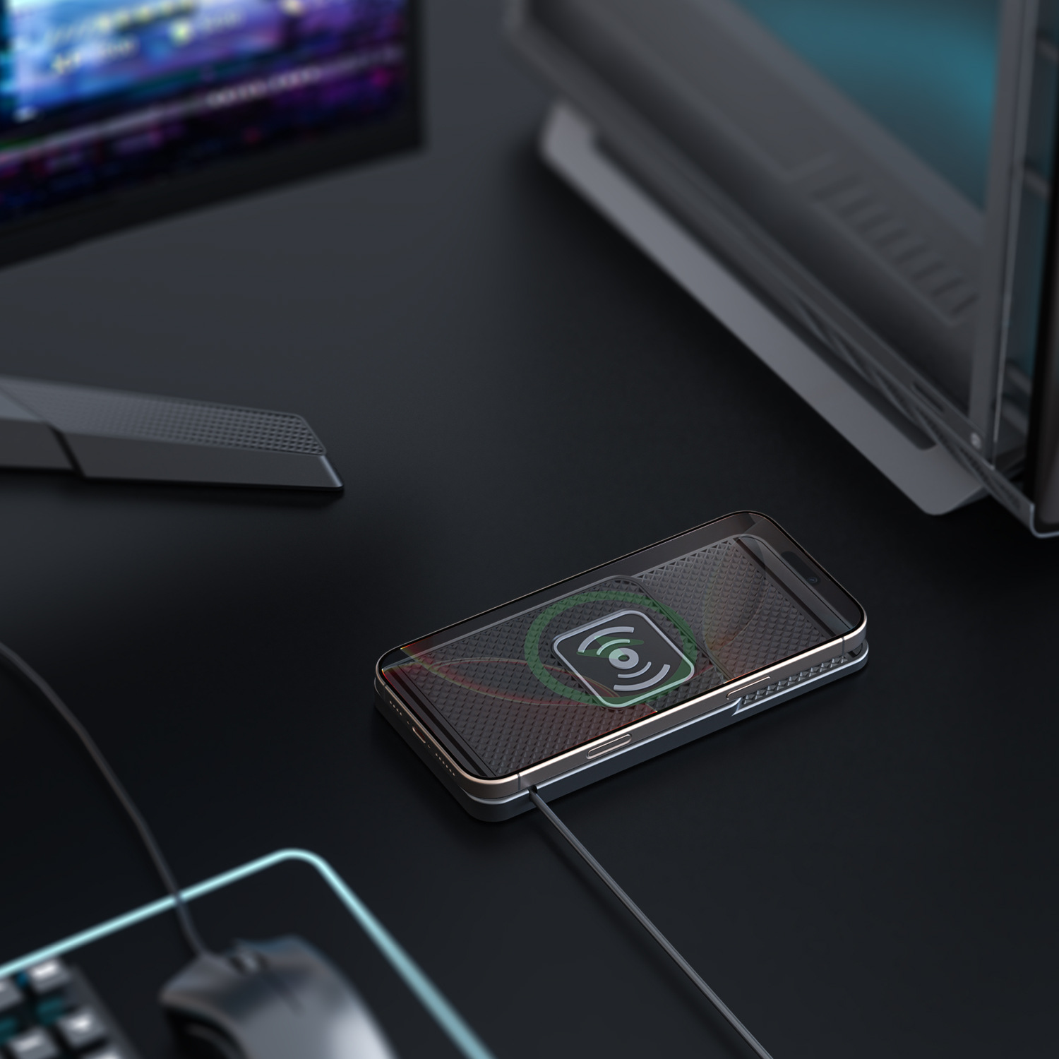 D1 Avoidance and Convex Lens Car Anti-Slip Wireless Fast Charger Suitable for All Models of Apple, Samsung, Huawei and Xiaomi