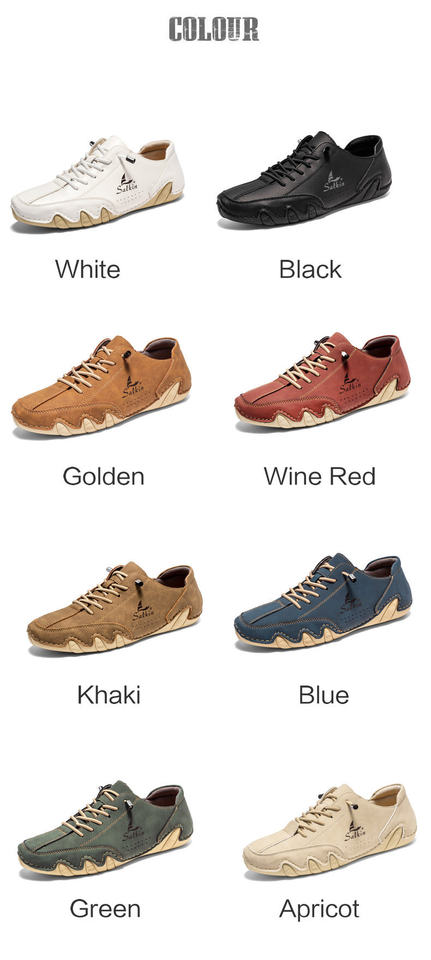 Giày lười nam cổ thấp kiểu giày thuyền buồm, đế bằng, form rộng cỡ lớn — S7005 kaki, S7005 màu mơ, S7005 màu trắng, S7005 màu xanh lam chi tiết 2
