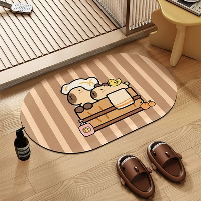 Avtomobil döşəmə paspasları — Non-slip Foot Mat Carpet - dy-capybara-two-barrels-bath-4060cm-diatom-mud