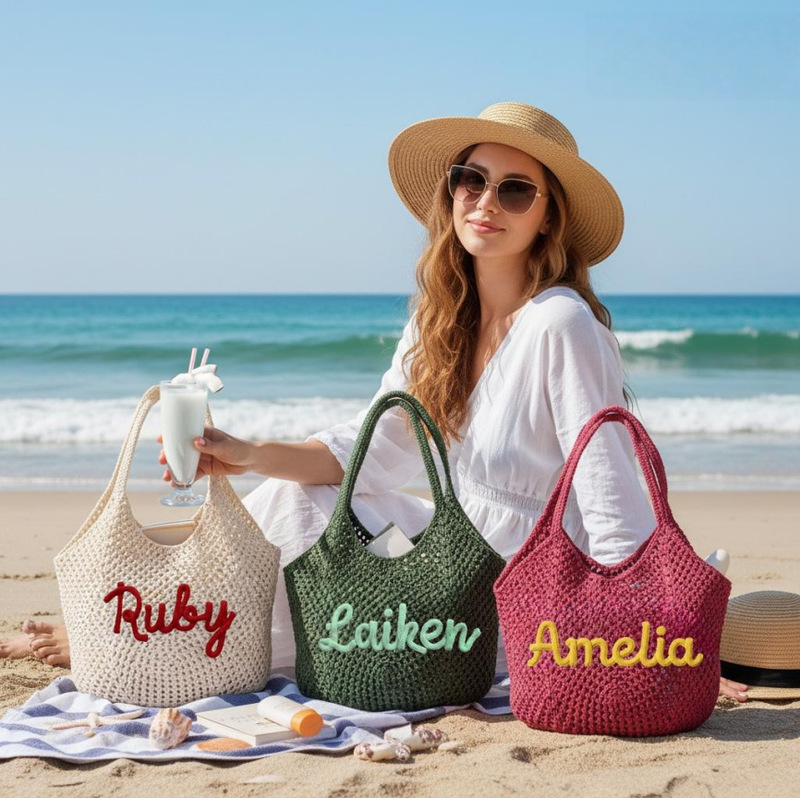 Etsy Custom Hollow-Out Woven Tote Bag for Women, Summer Beach Vacation Bag, Knitted Shoulder Bag, Large Army Green Etsy Custom Hollow-Out Woven Tote Bag for Women, Summer Beach Vacation Bag, Knitted Shoulder Bag, Large Army Green