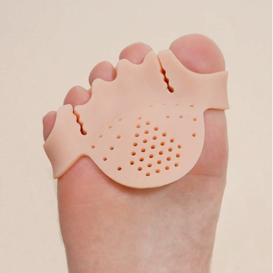 Трансграничный разделитель для ног с пятью отверстиями и утолщенными отверстиями, амортизирующий массажный разделитель для передней части стопы половинного размера