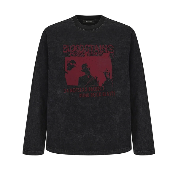 Washed black (BOXY short, wide fit, long sleeves)