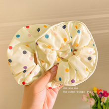 甜美可爱波点大肠发圈女高弹力耐用发绳简约百搭头绳皮筋头饰批发