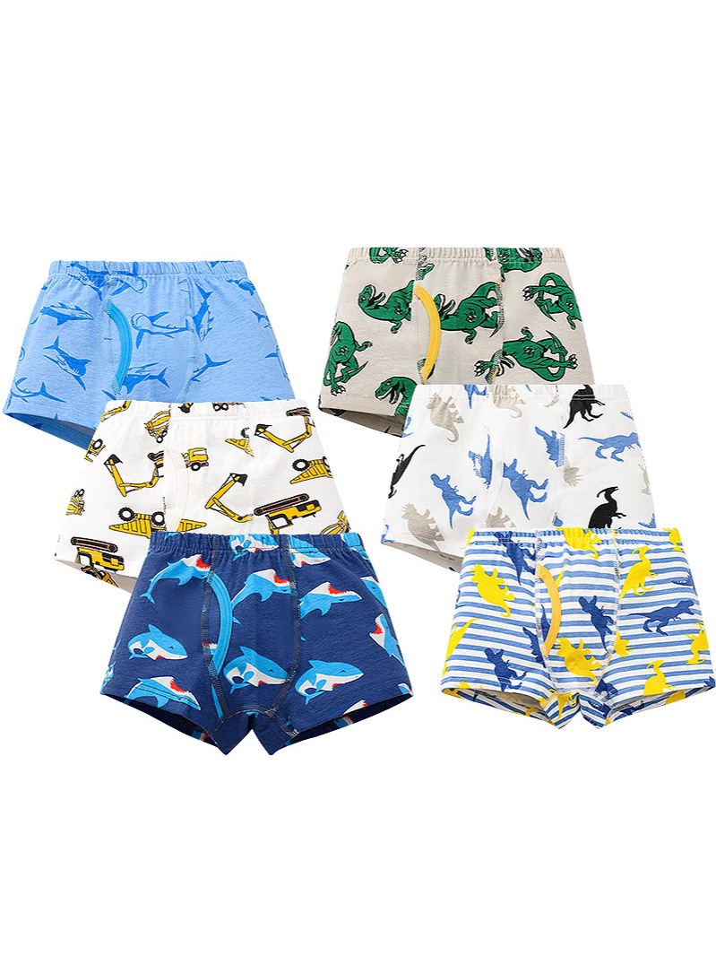 Cross-Border Printed Comfortable and Breathable Children's Underwear, European and American Style Cartoon Boxer Briefs for Boys, Suitable for Older Children