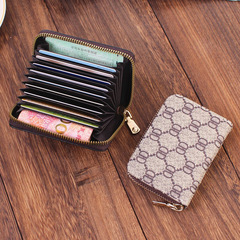 European and American Fashion Accordion Small Card Holder Women's ID Slot Card Bag Card Case Men's Zero Wallet Foreign Trade Factory Batch