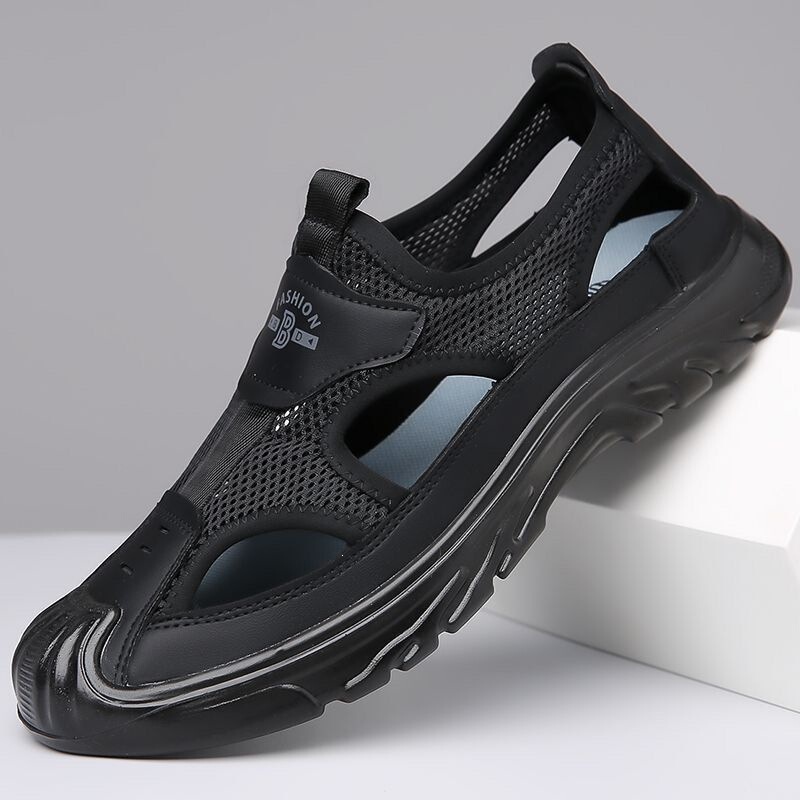 Sandals for Men, New Summer Style, Mesh Breathable Hole Shoes, Driving Outdoor Leisure Wading Shoes, Beach Shoes, Brown
