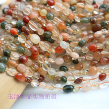 天然杂发晶随形散珠子 彩发晶不规则串珠项链手链发簪diy饰品配件