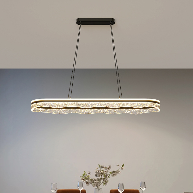 Italia minimalista lujoso lámpara de sala de estar lámpara candelabro moderno minimalista comedor brillante protección de ojos pasillo rectangular luz principal de espectro completo