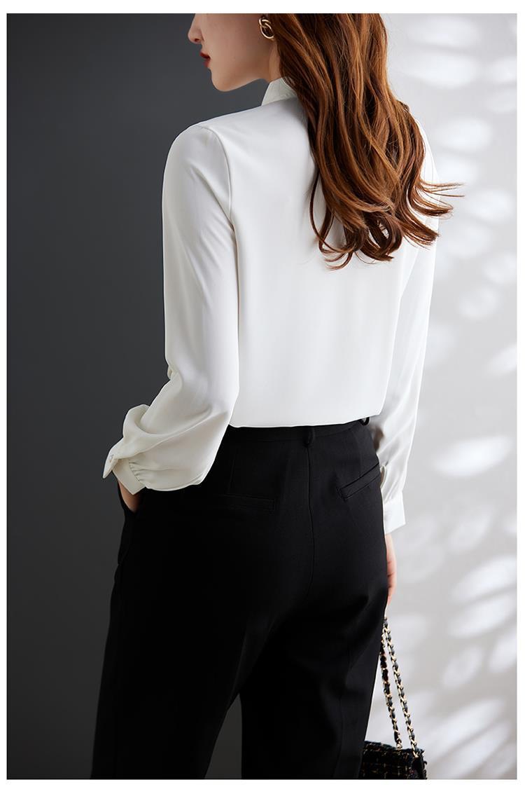 315g Weight Long Sleeve Sleeve Length Single Breasted Placket Type Regular Sleeve Sleeve Type 95% and above, Polyester Fabric Type Ordinary Model (50cm <Length ≤ 65cm) Top Length Cardigan, Shirt Tops Type Scarf collar Neckline Slim Fit Type Solid Color Pattern New Style, Japanese and New Leisure Style Chic Fashionable Long Sleeve Chiffon Shirt Women's Bow Tie Neck Unusual Design Sensation Coffee Color Series Belted Elegant 10