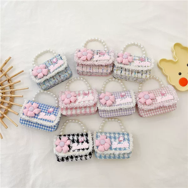 Children's Bags Cute Princess Pearl Portable Coin Purse Little Girl Chain Bag Korean Style Accessories Shoulder Crossbody Bag