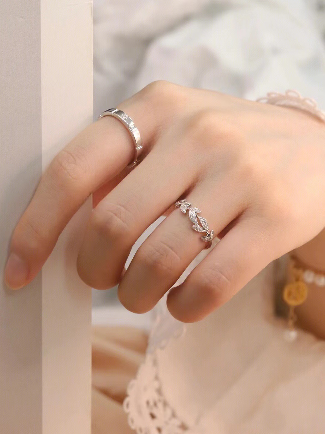 Coppia di fedi nuziali in argento Sterling con zolletta di zucchero e incontro romantico, per uomo e donna, per San Valentino_voghion.com