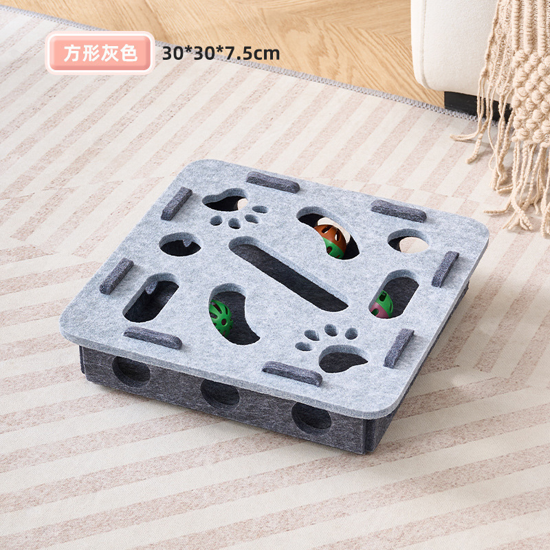 新品猫玩具自嗨解闷神器宠物猫掏掏乐逗猫用品毛毡滚筒逗猫铃|undefined