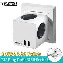 EU Plug Power Strip Cube Socket with 3 AC Outlets 2 USB羳