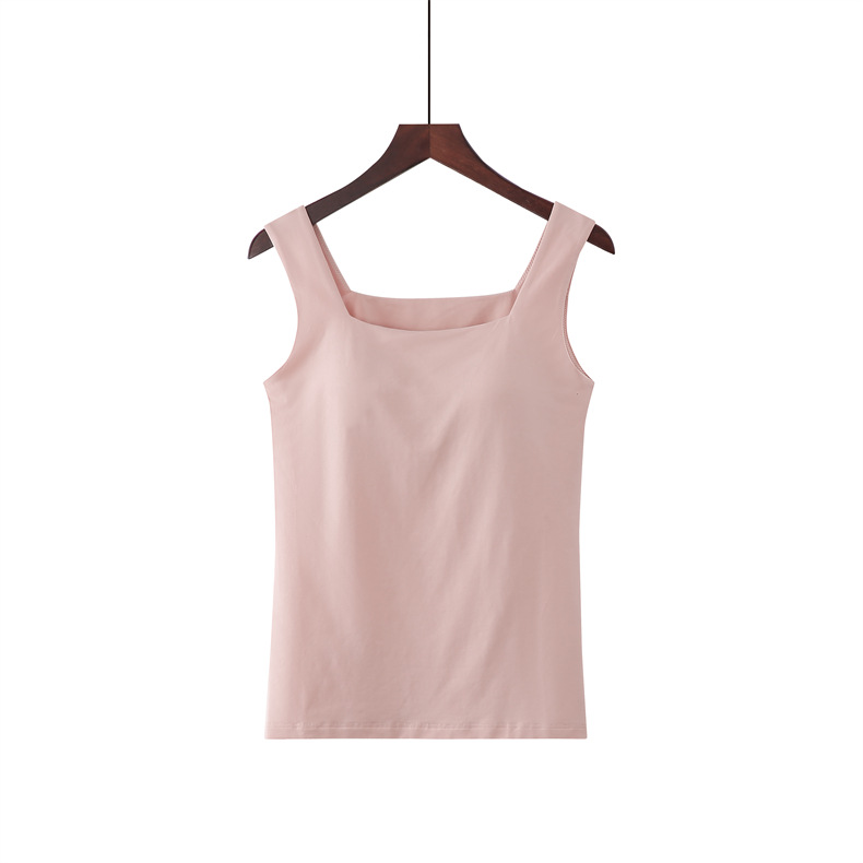 175g Weight Cotton, Spandex, Modal Fabric Type Long Top Length Vest Tops Type Vest Bra Style Holiday, Daily Occasion Square Neck Neckline Slim Fit Type Solid Color Pattern Summer, Spring Season Women's Gender Casual Style Wholesale Women's Casual Solid Color Tank Tops 4