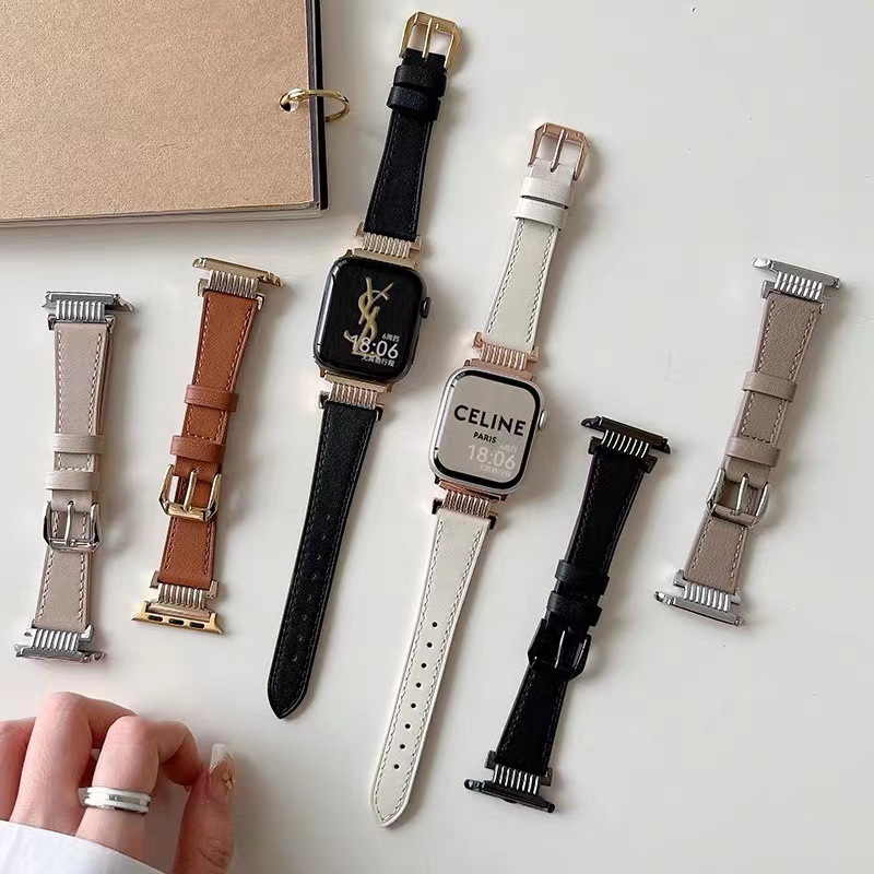 Suitable for Apple watch S8 watch strap homemade metal and leather…