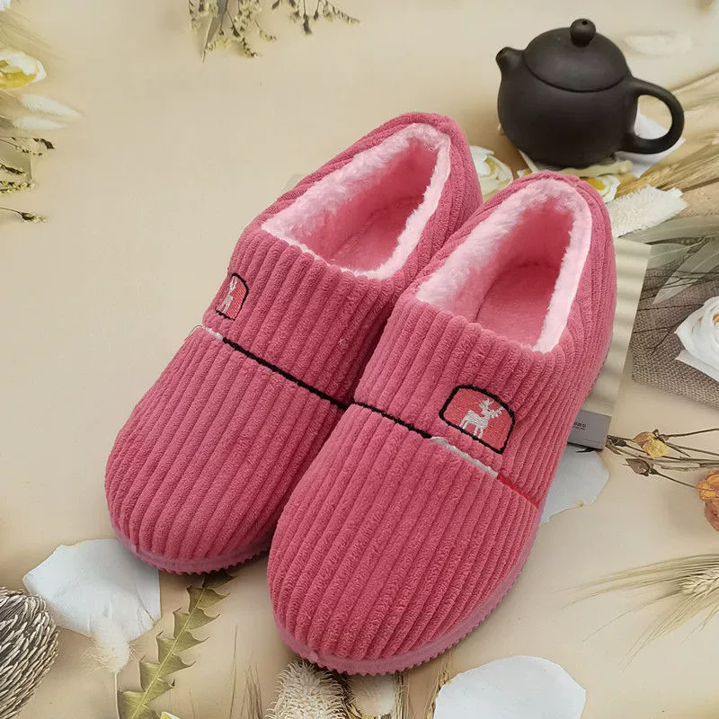 Женская обувь Хлопковая обувь Домашние тапочки Мао Домашняя теплая обувь Нескользящая утолщенная обувь Легкая зима Пекинская обувь без шнуровки Old