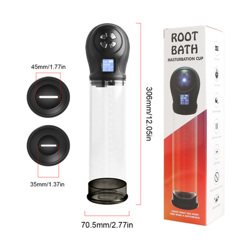 Men's airplane cup penis exerciser LCD negative pressure display enlarger vacuum air pump erection device sex toy