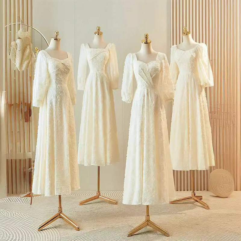 Champagne-Colored Summer Bridesmaid Dresses 2026 New Style Wedding Sister Group Evening Gowns for Women, Fashionable Long-Sleeve Dresses That Can Be Worn Daily Champagne-Colored Summer Bridesmaid Dresses 2026 New Style Wedding Sister Group Evening Gowns for Women, Fashionable Long-Sleeve Dresses That Can Be Worn Daily