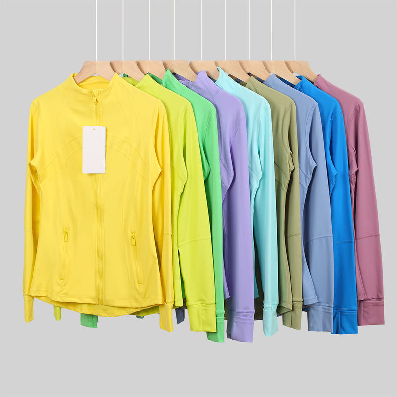 Lu New Yoga Clothing Stand-Up Collar Long-Sleeved Jacket Yoga Elastic Breathable Running Sun Protection Fitness Women's Sports Top Lu New Yoga Clothing Stand-Up Collar Long-Sleeved Jacket Yoga Elastic Breathable Running Sun Protection Fitness Women's Sports Top