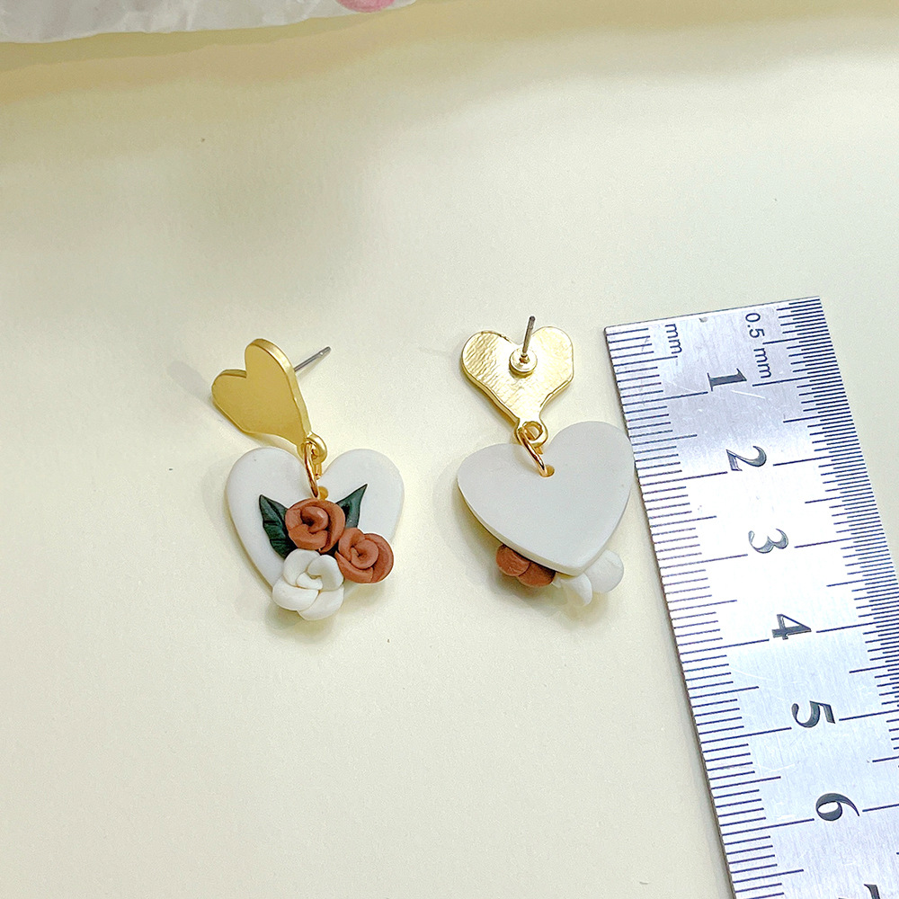 Simple Style Flower soft clay Stoving Varnish Womenu0027S Drop Earrings 1 Pair