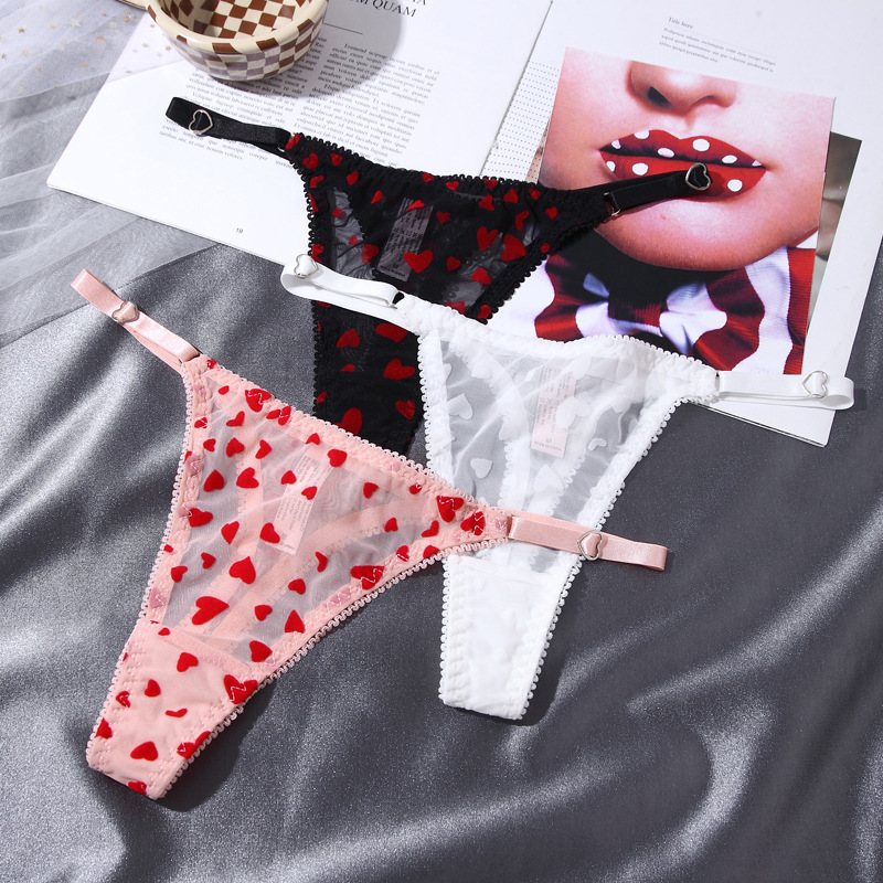 European and American Foreign Trade Sexy Thong Breathable Mesh Invisible T-Pants Transparent Thong G-String