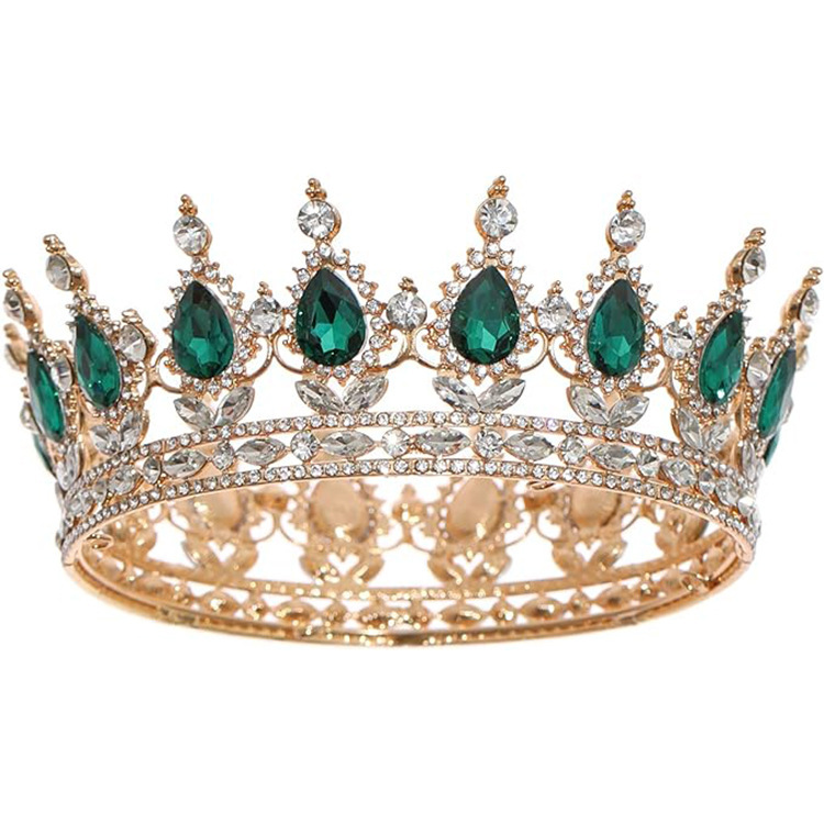 Gran princesa europea corona de novia de alta calidad corona barroca europea y americana joyas de cabello de lujo