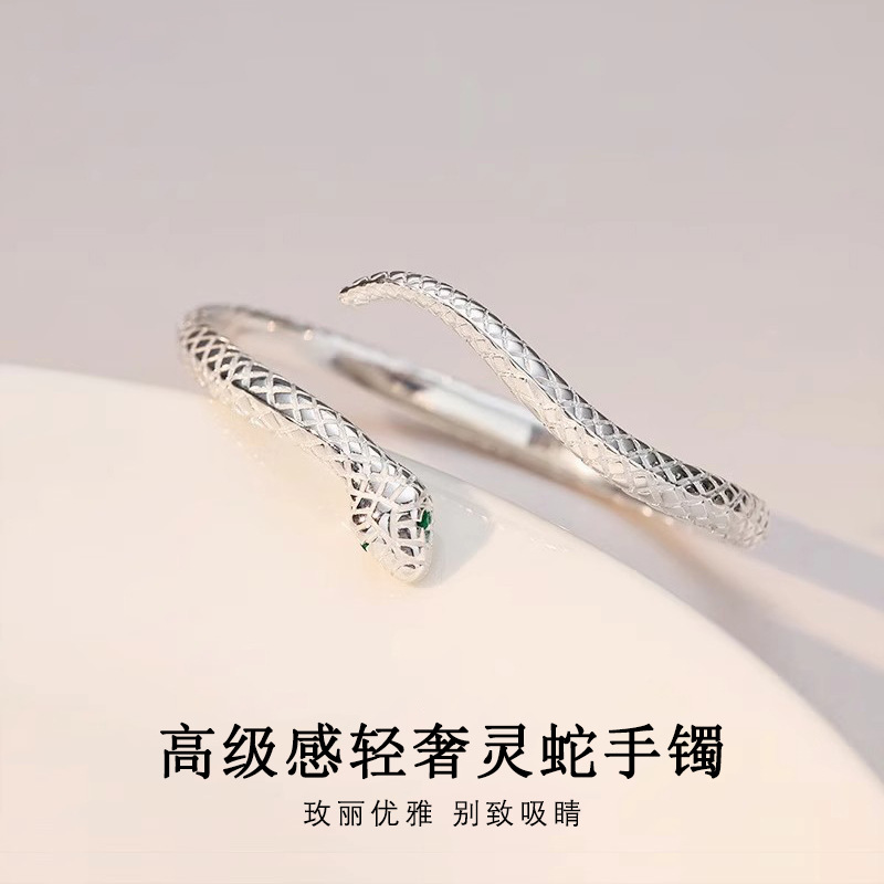 靈蛇手鐲女2025年新款本命年生肖蛇形手環簡約時尚輕奢手飾送女友