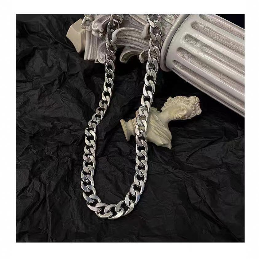 Titanium Steel Cuban Necklace Geometric Hexagon Chain Unisex_voghion.com