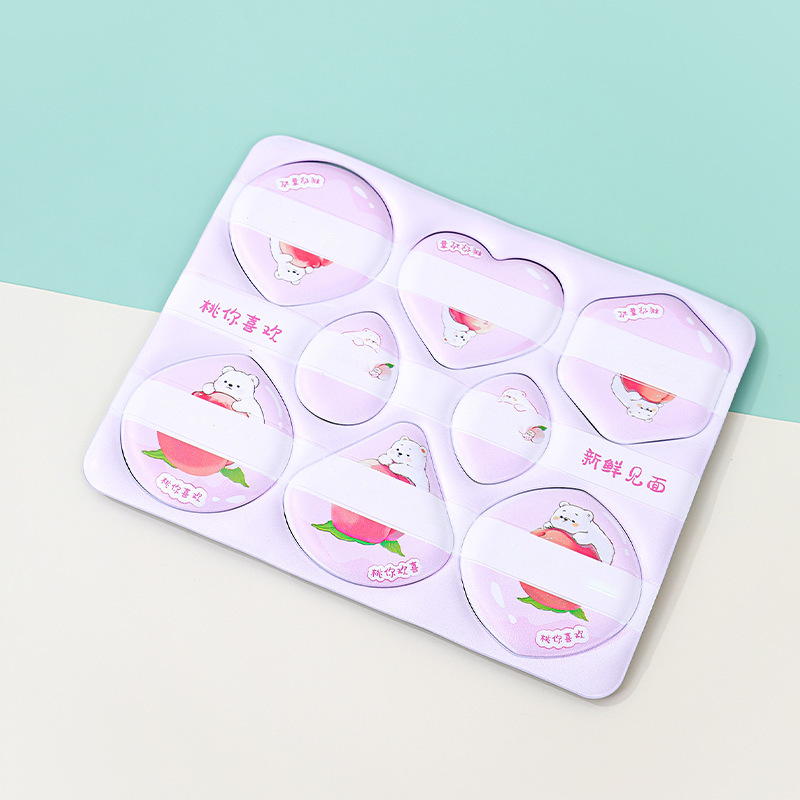 Fábrica personalizada recolección serie de polvo de cojín de aire no comer polvo de poliuretano herramienta de maquillaje de esponja seca y húmeda