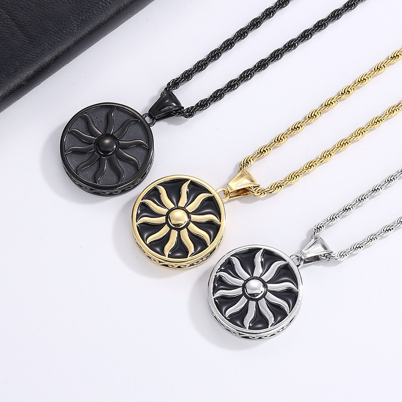 Fashionable pendant hip-hop style stainless steel solar-powered