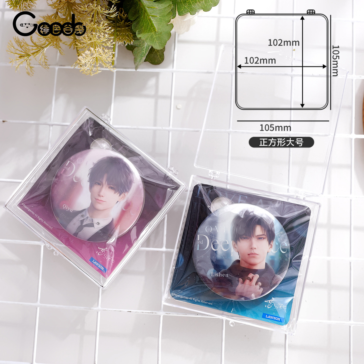 透明バッジ収納ディスプレイボックス、高透明アクリル製卓上整理ボックス、ポータブル