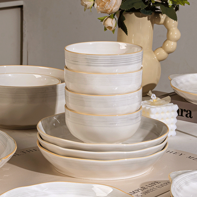 2026 New Model High-Value Underglaze Ceramic Tableware Set for Home Use, Beautiful Bowls and Plates, Dumpling Plates 2026 New Model High-Value Underglaze Ceramic Tableware Set for Home Use, Beautiful Bowls and Plates, Dumpling Plates