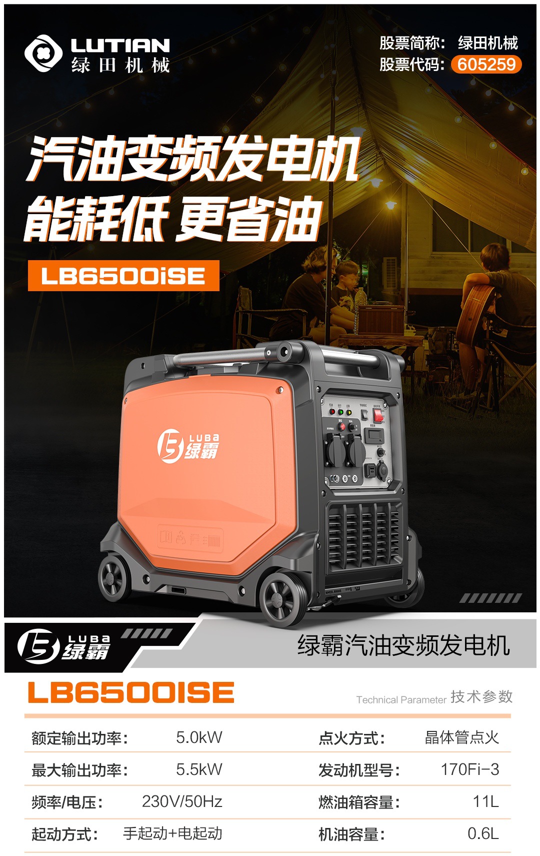 Portable Green Power Handheld Gasoline Inverter Silent Lightweight Generator for Night Market, Silent Small Cross-Border Generator