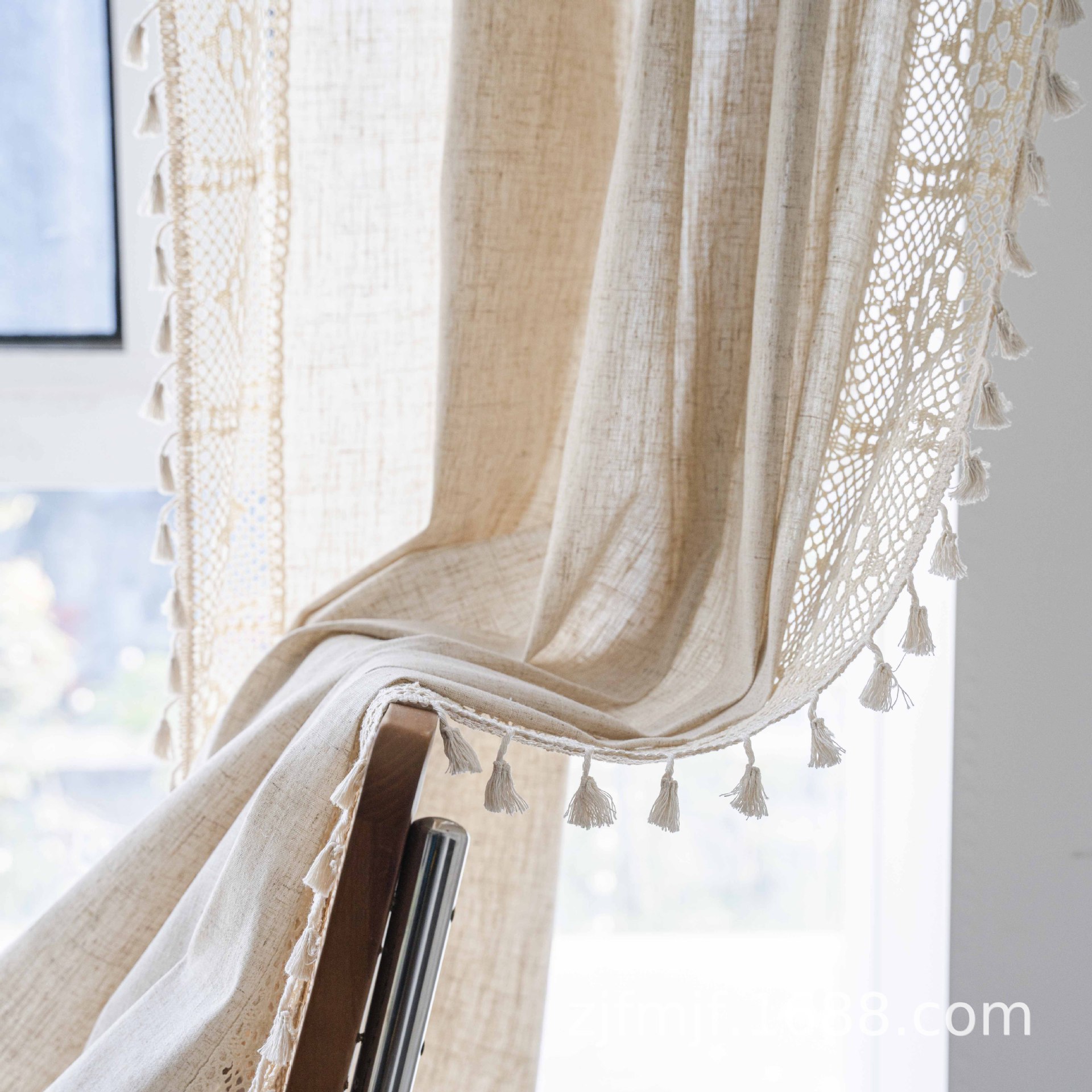 착용 막대-폴리 에스테르 대마 왼쪽과 오른쪽 스티칭 베이지 색 술