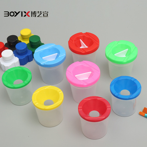 Amazon portable environmentally friendly plastic anti-pour children's art multi-functional paint coloring graffiti painting pen washer