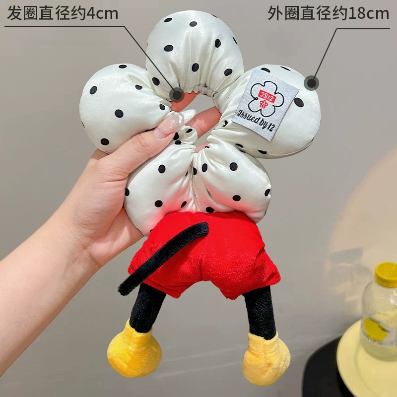 Mickey culo, lunares, flores, círculos para el cabello del intestino grueso, linda cabeza de bola, cabello de placa de dibujos animados, tocado de sentido avanzado, cuerda para la cabeza de felpa