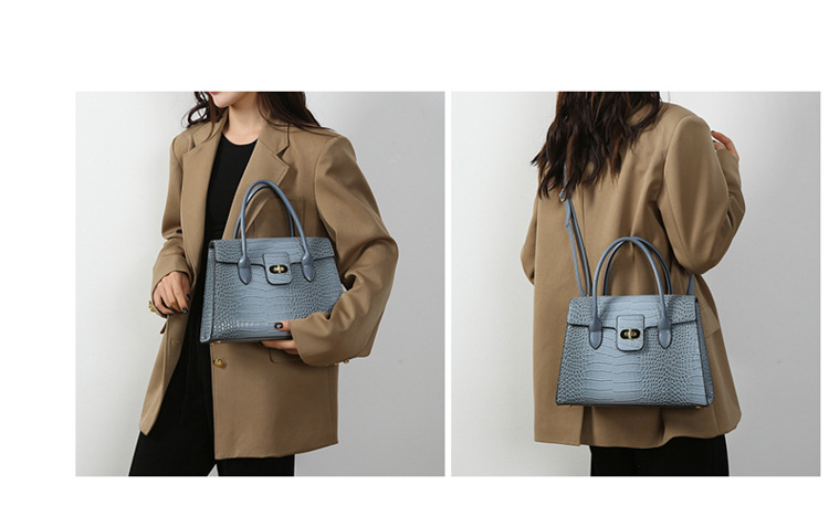 1325g Weight Polyester Lining Material Sewing Thread Fashion Element Zipper Closure Type Double Handle , Sling Strap Strap Type Crossbody Bag Bags Type Casual, Business, Daily Occasion Pu Leather Material Crocodile Pattern All Seasons Season Women's Gender Elegant Style Square Shape Women's Pu Leather Crocodile Elegant Sewing Thread Square Zipper Crossbody Bag 5