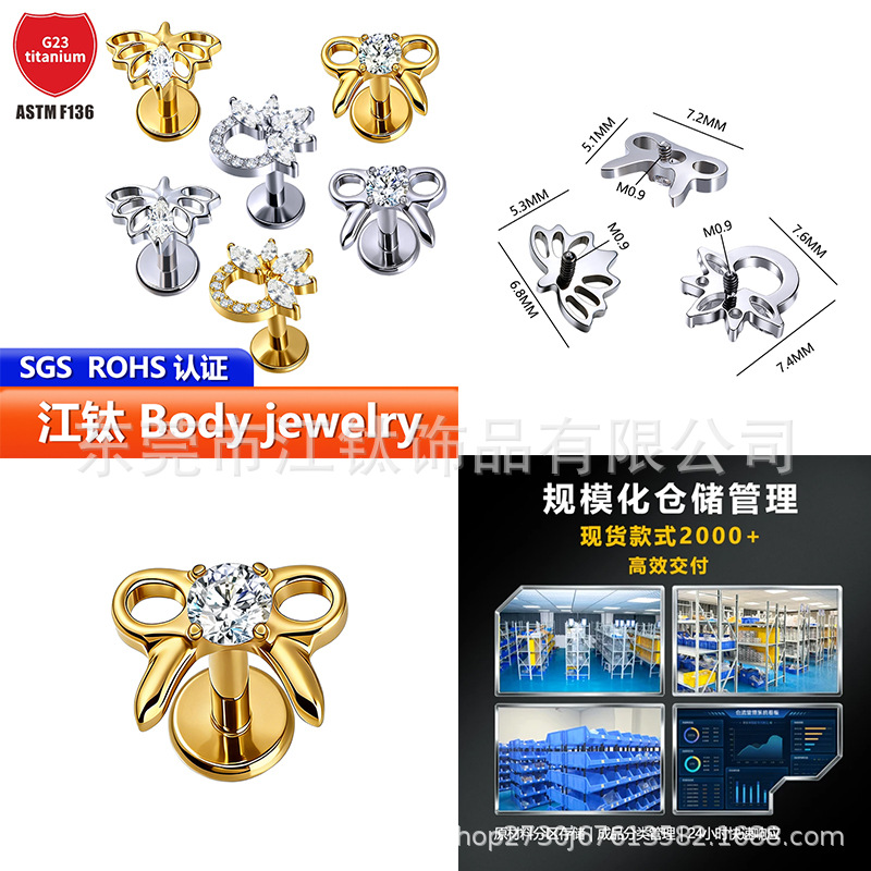 Labret stud lip piercing jewelry styling detail