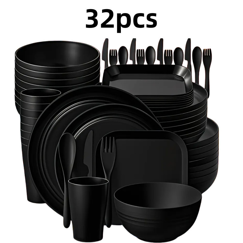 Amazon 小麦わらボウルカッププレート食器セットプレートウォーターカップボウルクロスボーダーポータブル食器ホームセット|undefined