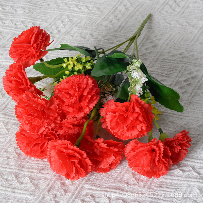 Flores nórdicas flores falsas claveles flores caseras decoración de bodas flores artificiales