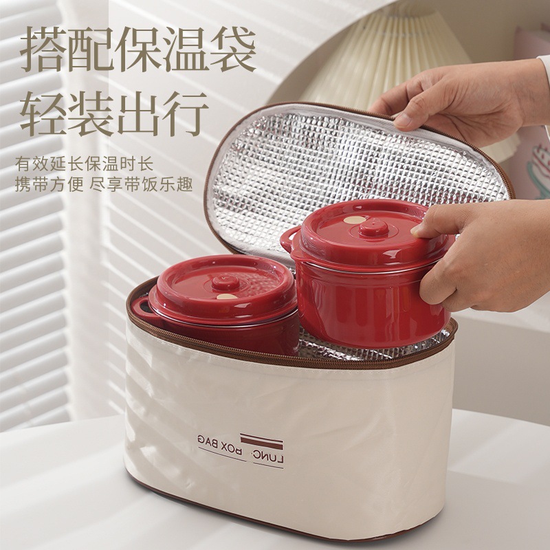 304 aislamiento de acero inoxidable hogar caja de almuerzo de aluminio calentamiento de microondas para estudiantes de oficina con comida caja de almuerzo