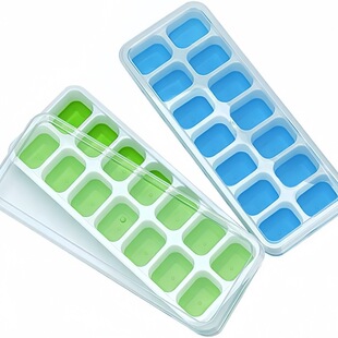Cross-Border Ice Tray 14-Grids Ice Box Ice Cube Mold Refrigerator Large-Capacity Household Ice Storage Box with Lid Frozen Ice Cube Ice Tray